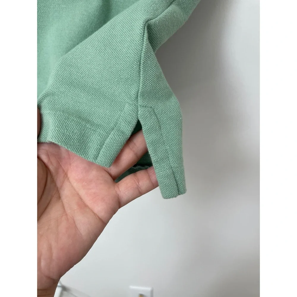 Polo Ralph Lauren Mens Large Classic Fit Pique Polo Shirt Light Green Pony Logo